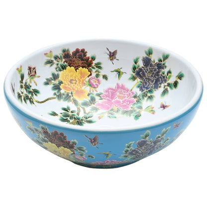 Lavabo da Appoggio Multicolore Rotondo ?41x14 cm Ceramica