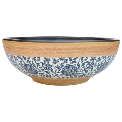Lavabo da Appoggio Multicolore Rotondo ?41x14 cm Ceramica