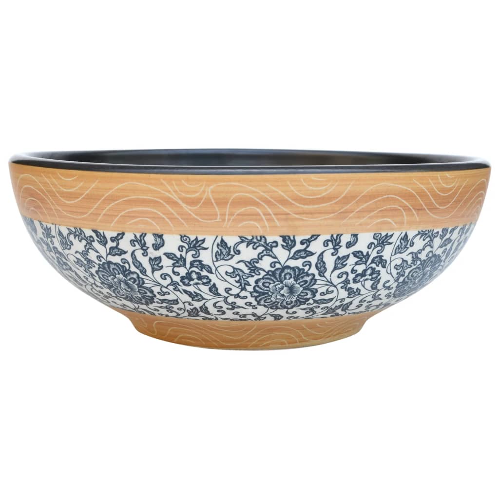 Lavabo da Appoggio Multicolore Rotondo ?41x14 cm Ceramica