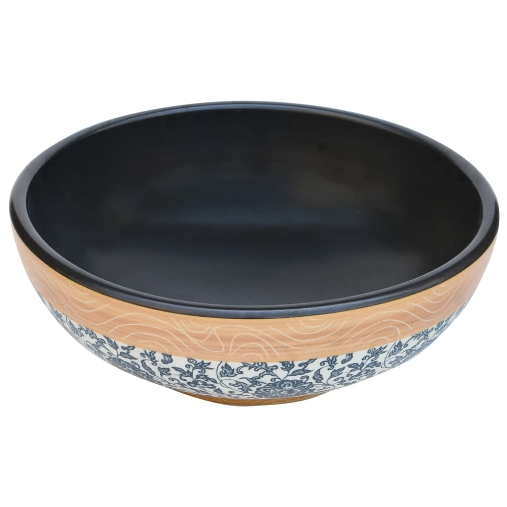 Lavabo da Appoggio Multicolore Rotondo ?41x14 cm Ceramica