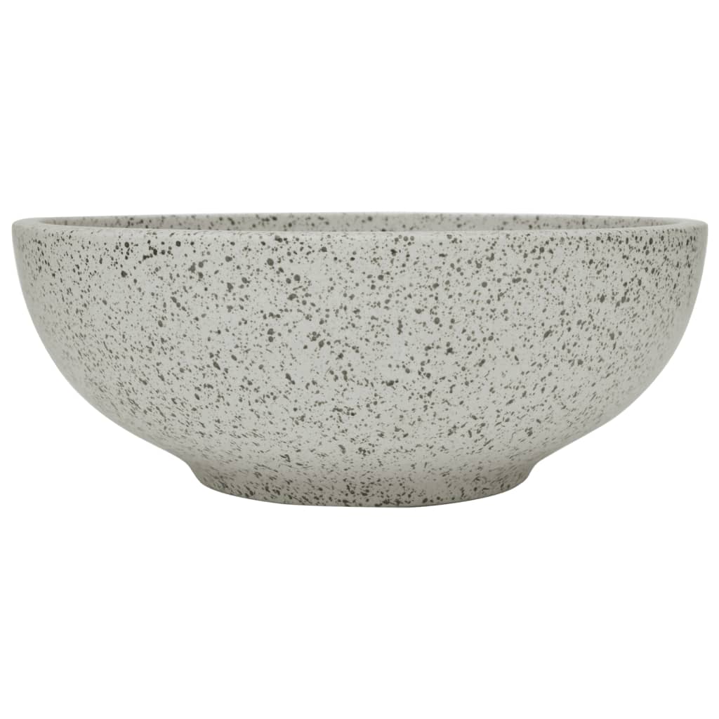 Lavabo da Appoggio Grigio Rotondo ?41x14 cm Ceramica
