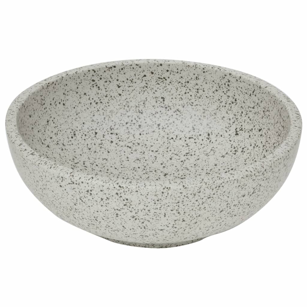 Lavabo da Appoggio Grigio Rotondo ?41x14 cm Ceramica