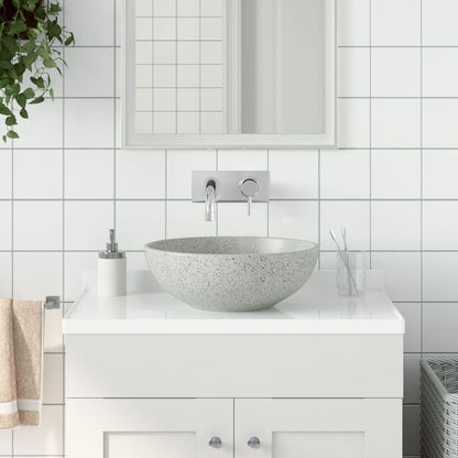 Lavabo da Appoggio Grigio Rotondo ?41x14 cm Ceramica