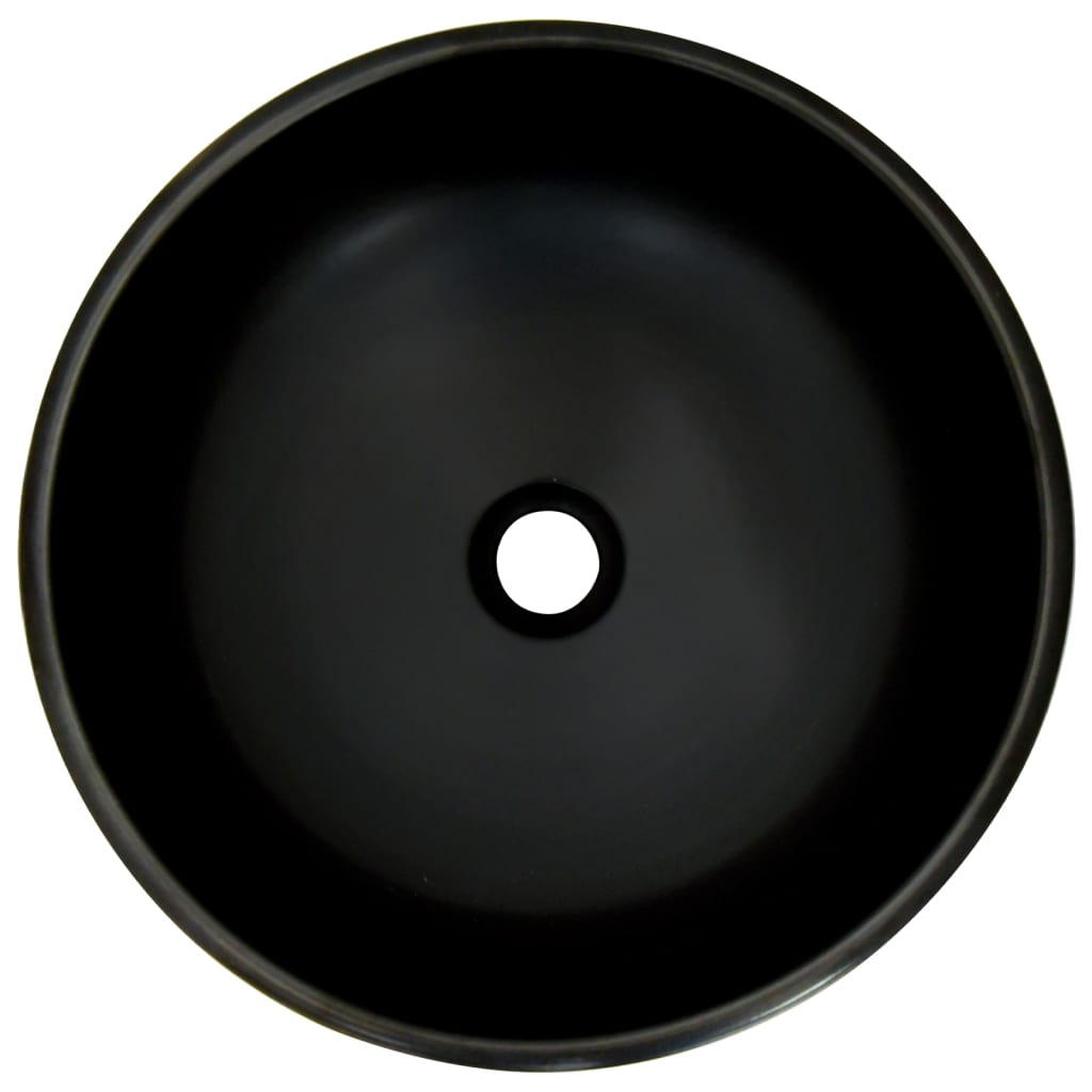 Lavabo da Appoggio Nero e Blu Rotondo ?41x14 cm Ceramica