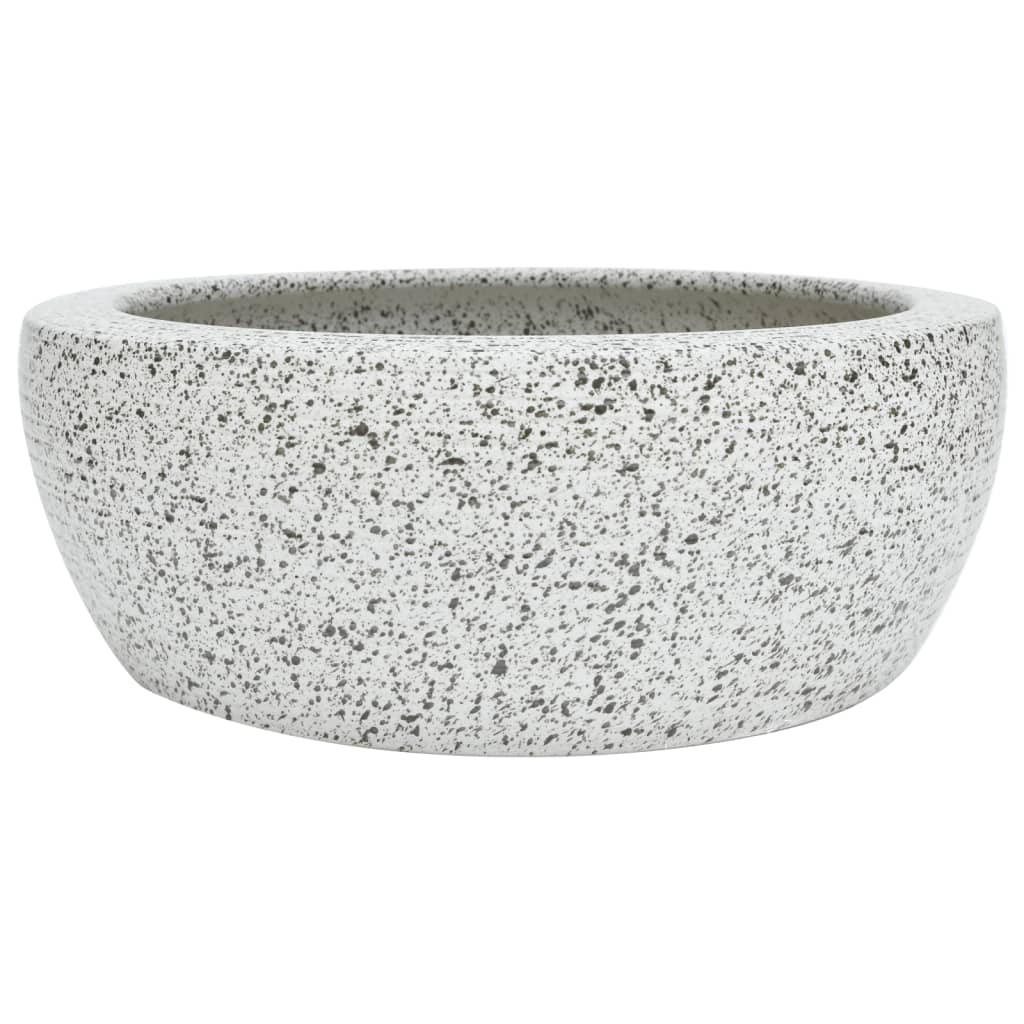 Lavabo da Appoggio Grigio Rotondo ?41x14 cm Ceramica