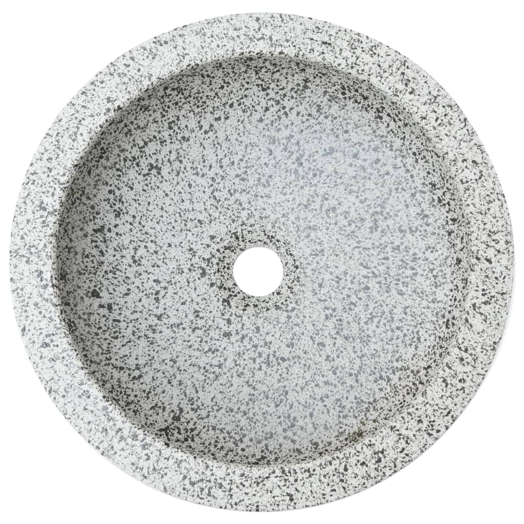 Lavabo da Appoggio Grigio Rotondo ?41x14 cm Ceramica