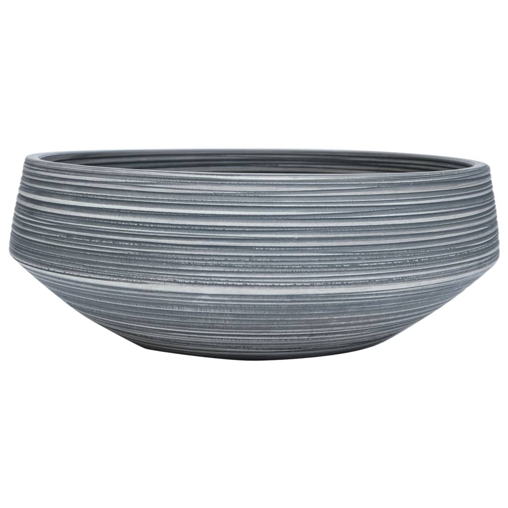 Lavabo da Appoggio Grigio Rotondo ?41x14 cm Ceramica
