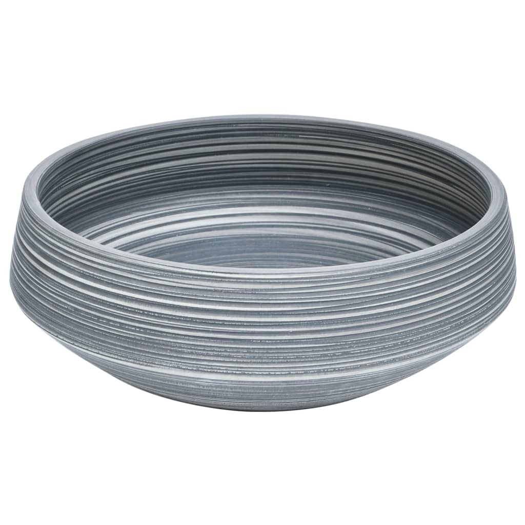 Lavabo da Appoggio Grigio Rotondo ?41x14 cm Ceramica