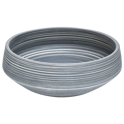 Lavabo da Appoggio Grigio Rotondo ?41x14 cm Ceramica