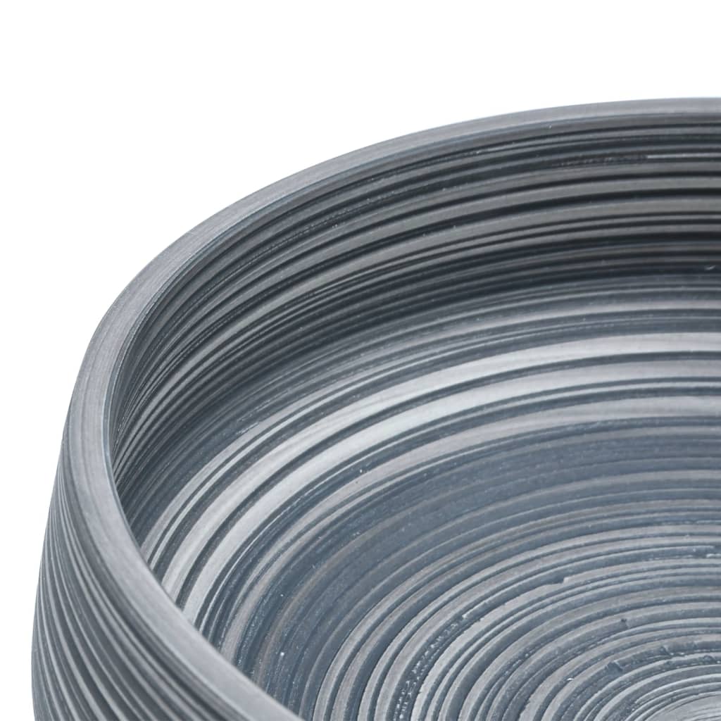 Lavabo da Appoggio Grigio Rotondo ?41x14 cm Ceramica