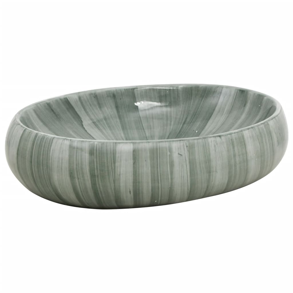 Lavabo da Appoggio Verde Ovale 59x40x15 cm Ceramica