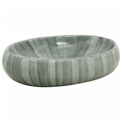 Lavabo da Appoggio Verde Ovale 59x40x15 cm Ceramica