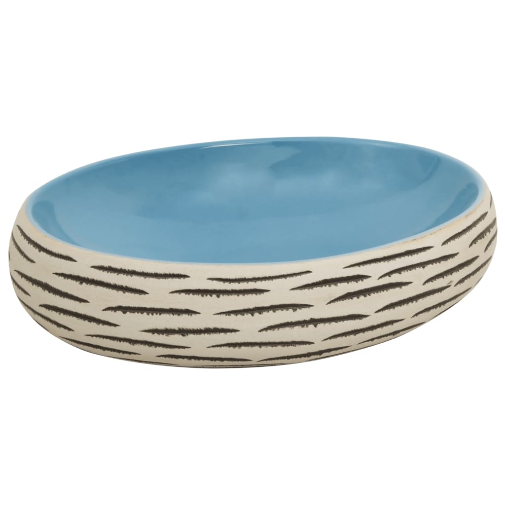 Lavabo da Appoggio Multicolore Ovale 59x40x15 cm Ceramica