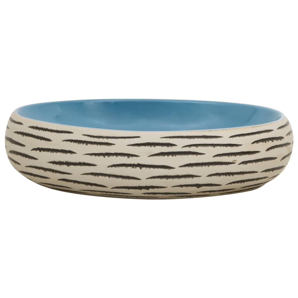 Lavabo da Appoggio Multicolore Ovale 59x40x15 cm Ceramica