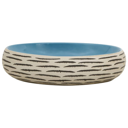 Lavabo da Appoggio Multicolore Ovale 59x40x15 cm Ceramica