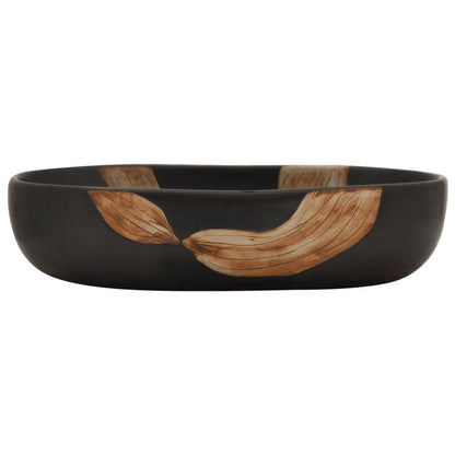 Lavabo da Appoggio Nero Ovale 59x40x14 cm Ceramica
