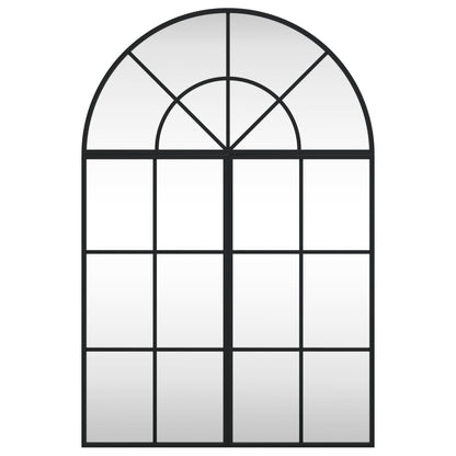 Specchio da Parete Nero 60x90 cm Arco in Ferro