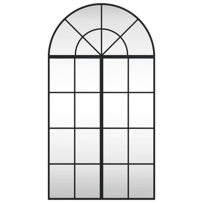 Specchio da Parete Nero 60x110 cm Arco in Ferro