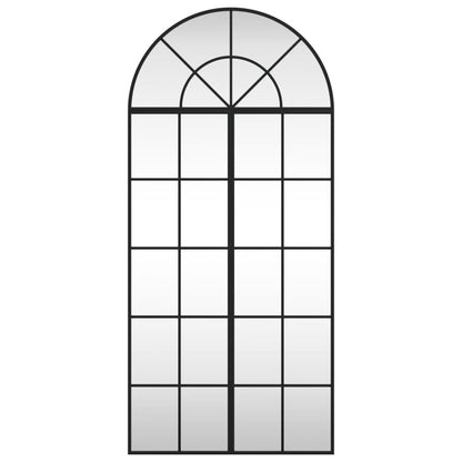 Specchio da Parete Nero 60x130 cm Arco in Ferro