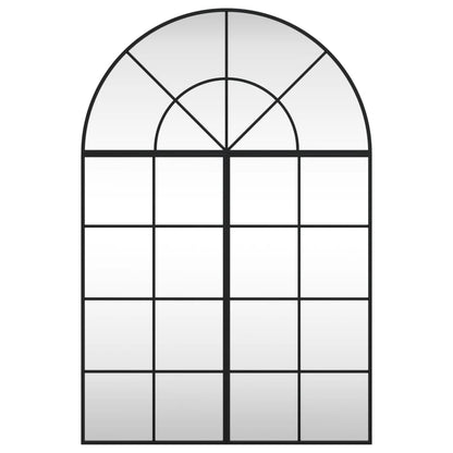Specchio da Parete Nero 80x120 cm Arco in Ferro