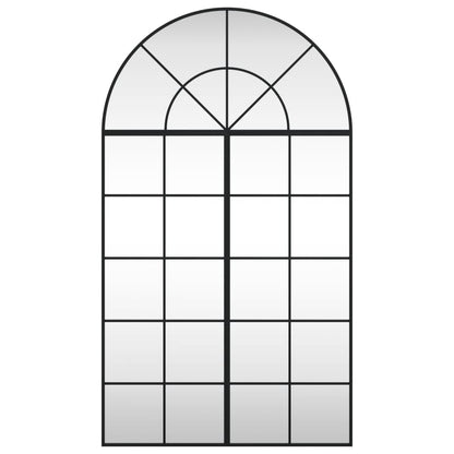 Specchio da Parete Nero 80x140 cm Arco in Ferro