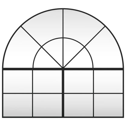 Specchio da Parete Nero 100x90 cm Arco in Ferro