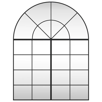 Specchio da Parete Nero 100x130 cm Arco in Ferro
