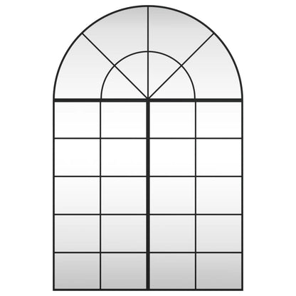 Specchio da Parete Nero 100x150 cm Arco in Ferro
