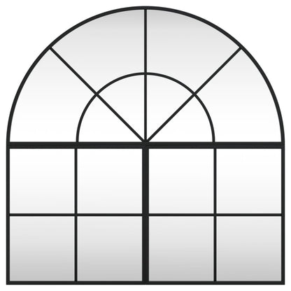 Specchio da Parete Nero 80x80 cm Arco in Ferro