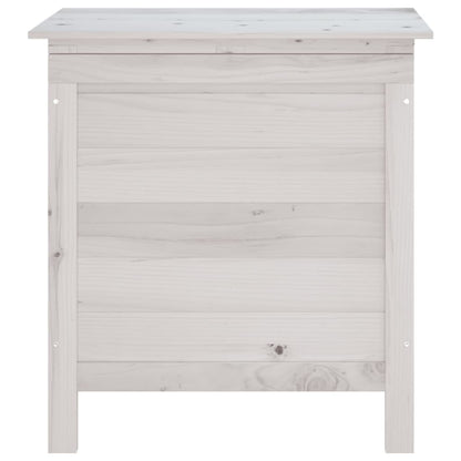 Contenitore Giardino Bianco 50x49x56,5 cm Legno Massello Abete