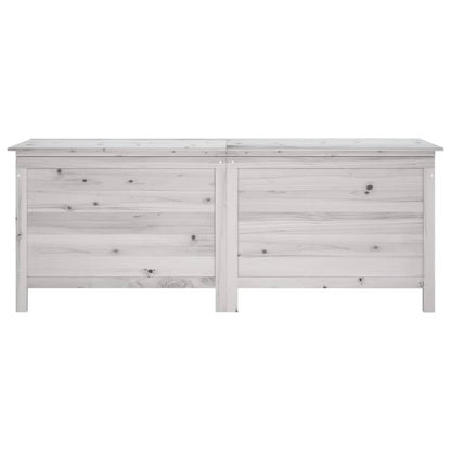 Contenitore Giardino Bianco 150x50x56,5 cm Legno Massello Abete