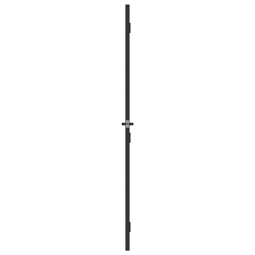Porta per Interni Nera 76x201,5cm Vetro Temperato e Alluminio