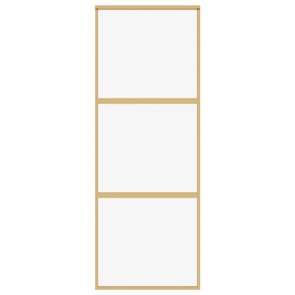 Porta Scorrevole Dorata 76x205 Vetro Trasparente ESG Alluminio