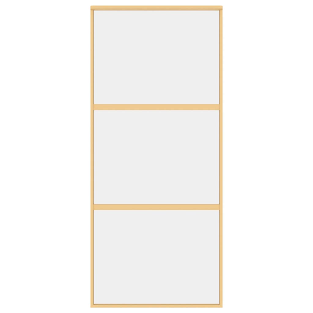 Porta Scorrevole Dorata 90x205 Vetro Trasparente ESG Alluminio