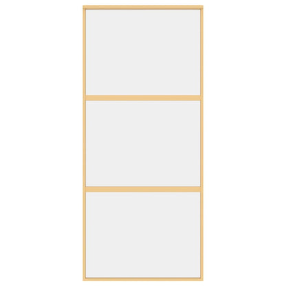 Porta Scorrevole Dorata 90x205 Vetro Trasparente ESG Alluminio