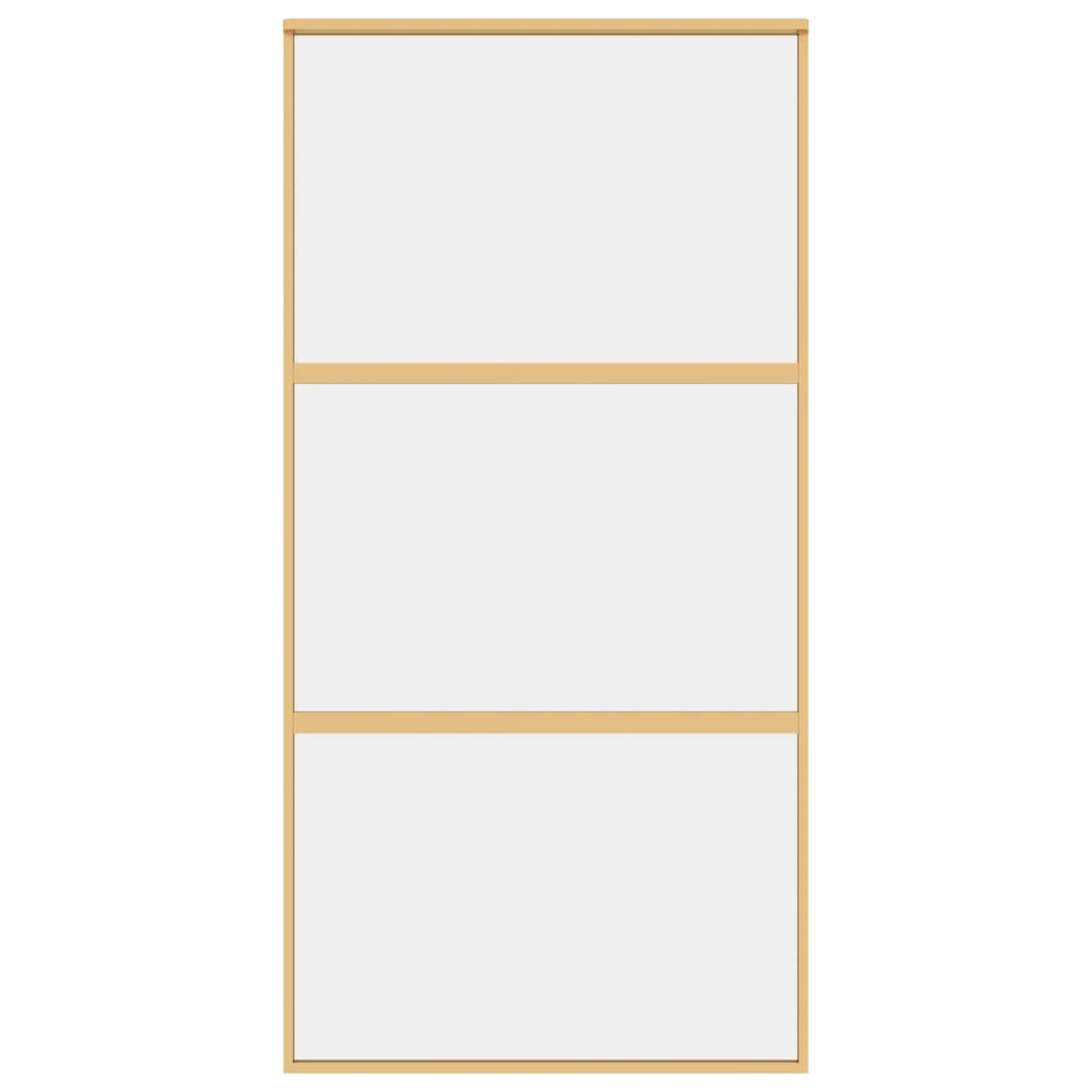 Porta Scorrevole Oro 102,5x205 Vetro Trasparente ESG Alluminio