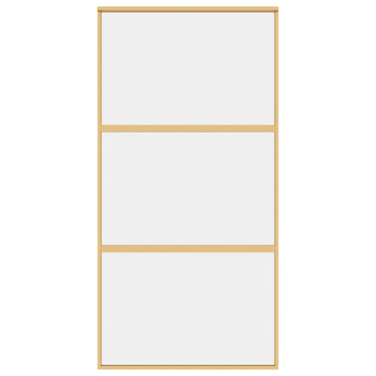 Porta Scorrevole Oro 102,5x205 Vetro Trasparente ESG Alluminio
