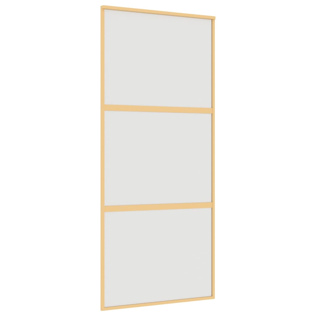 Porta Scorrevole Dorata 90x205 Vetro Smerigliato ESG Alluminio