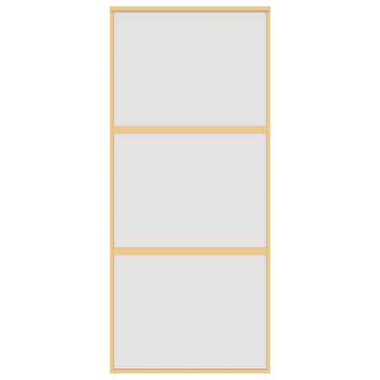 Porta Scorrevole Dorata 90x205 Vetro Smerigliato ESG Alluminio