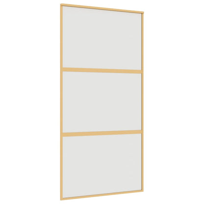 Porta Scorrevole Oro 102,5x205 Vetro Smerigliato ESG Alluminio