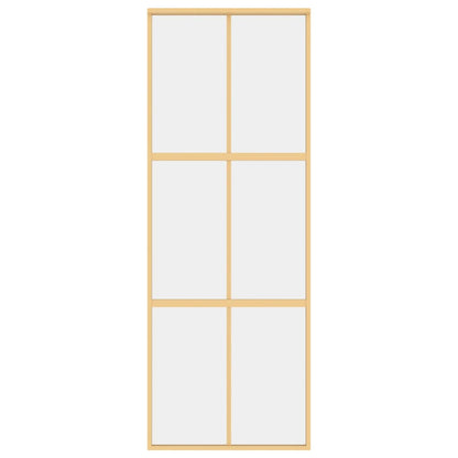 Porta Scorrevole Dorata 76x205 Vetro Trasparente ESG Alluminio