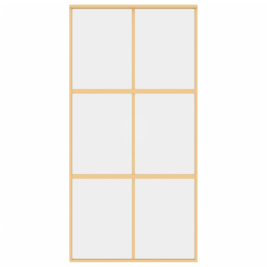 Porta Scorrevole Oro 102,5x205 Vetro Trasparente ESG Alluminio