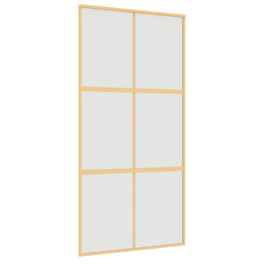 Porta Scorrevole Oro 102,5x205 Vetro Smerigliato ESG Alluminio