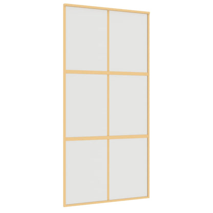 Porta Scorrevole Oro 102,5x205 Vetro Smerigliato ESG Alluminio