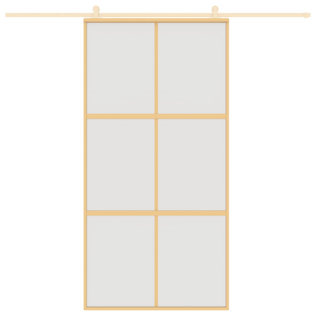 Porta Scorrevole Oro 102,5x205 Vetro Smerigliato ESG Alluminio