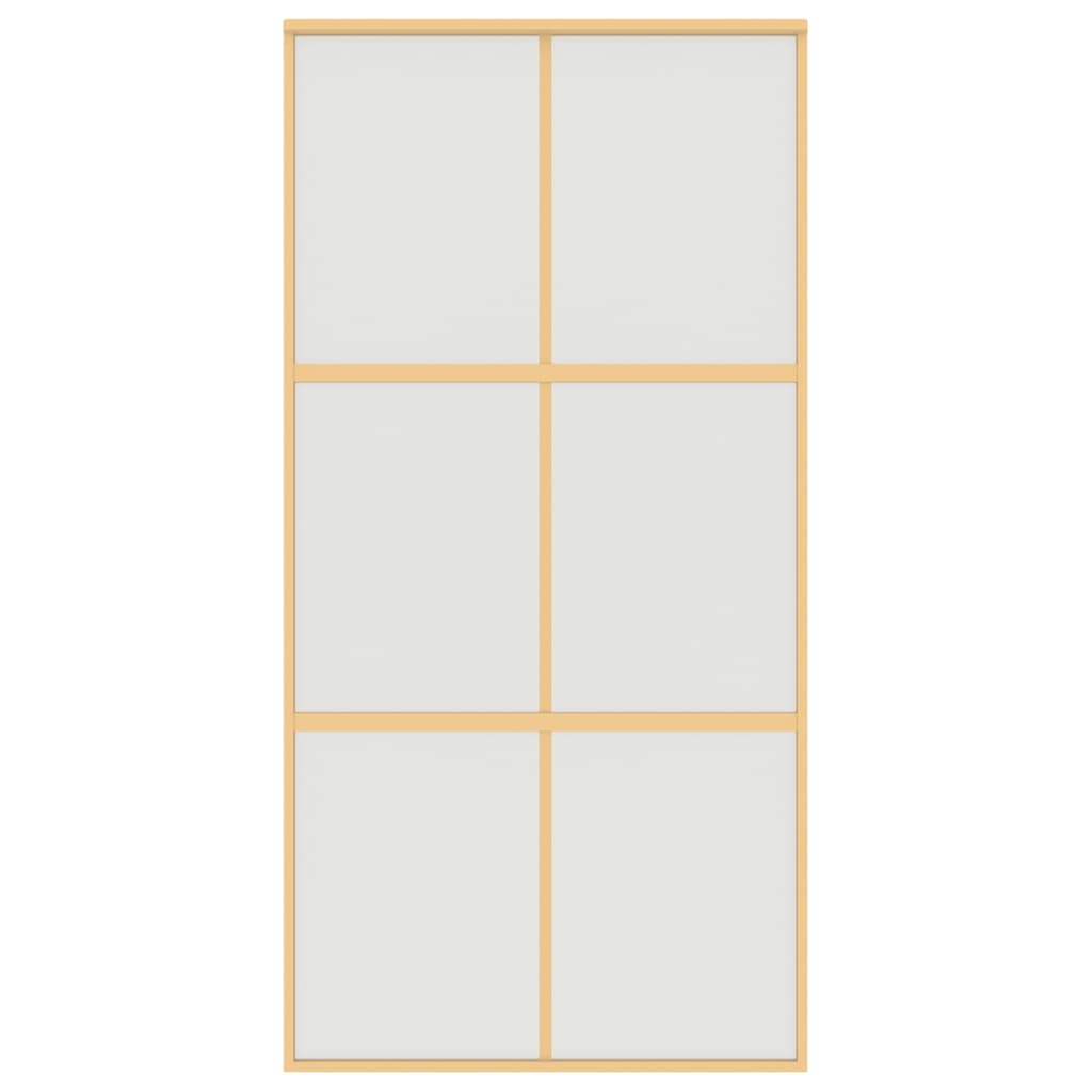 Porta Scorrevole Oro 102,5x205 Vetro Smerigliato ESG Alluminio