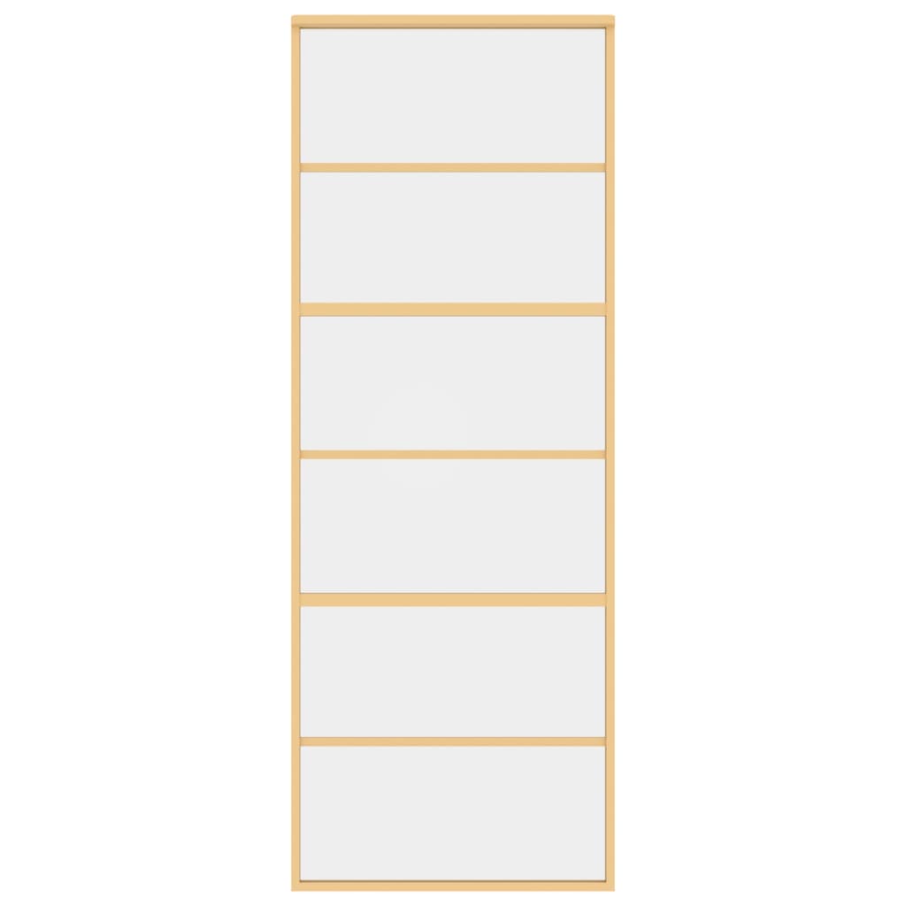 Porta Scorrevole Dorata 76x205 Vetro Trasparente ESG Alluminio