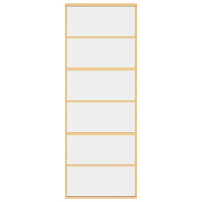 Porta Scorrevole Dorata 76x205 Vetro Trasparente ESG Alluminio