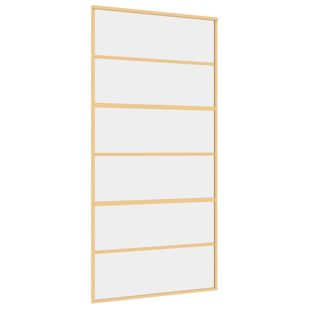 Porta Scorrevole Oro 102,5x205 Vetro Trasparente ESG Alluminio