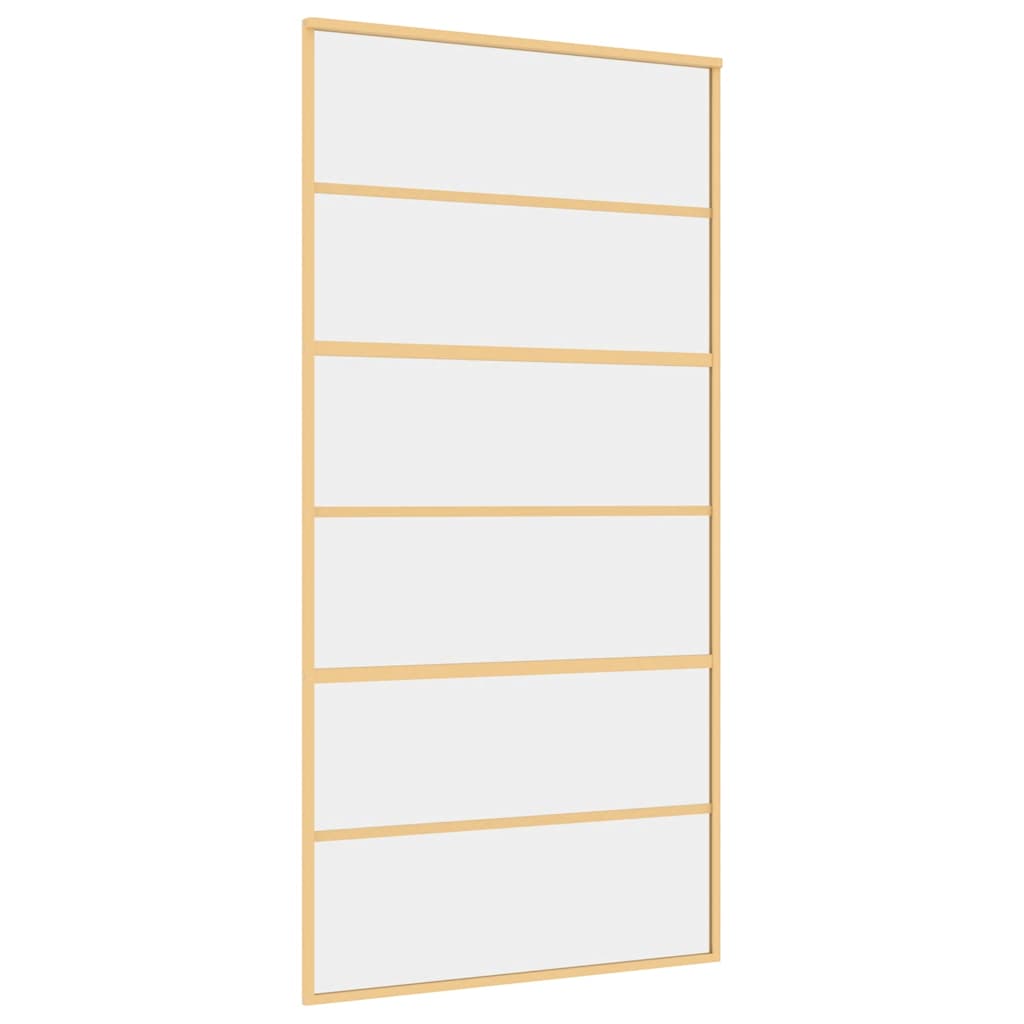 Porta Scorrevole Oro 102,5x205 Vetro Trasparente ESG Alluminio